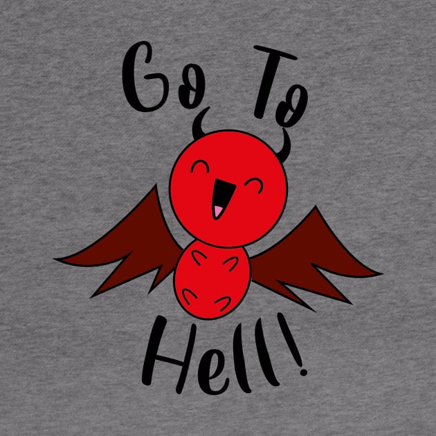 'Go To Hell' Cute laughing devil by JDP Designs